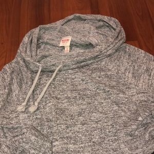 HEATHER GREY COWL NECK HOODIE